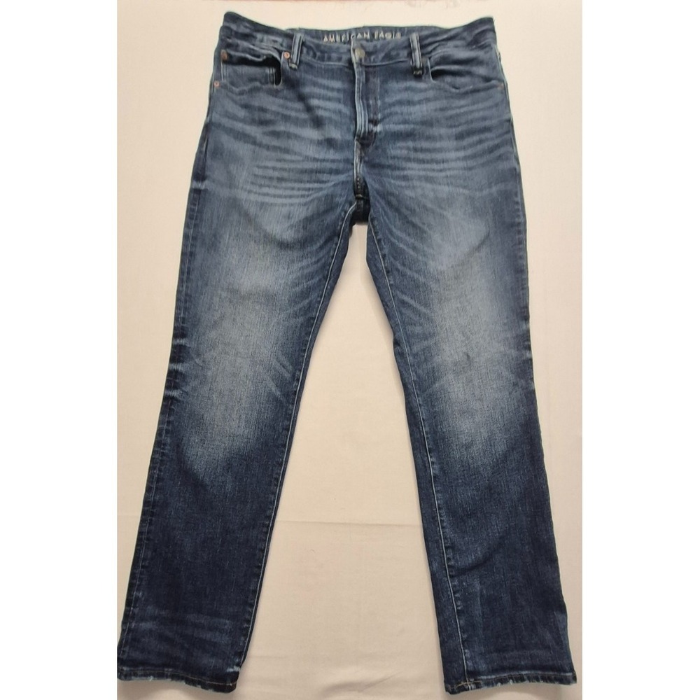 American Eagle AirFlex men's slim straight denim blue jeans‎ 38x32 dark wash